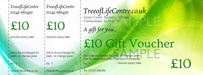 gift voucher Tree of Life Centre Cheltenham Gloucestershire